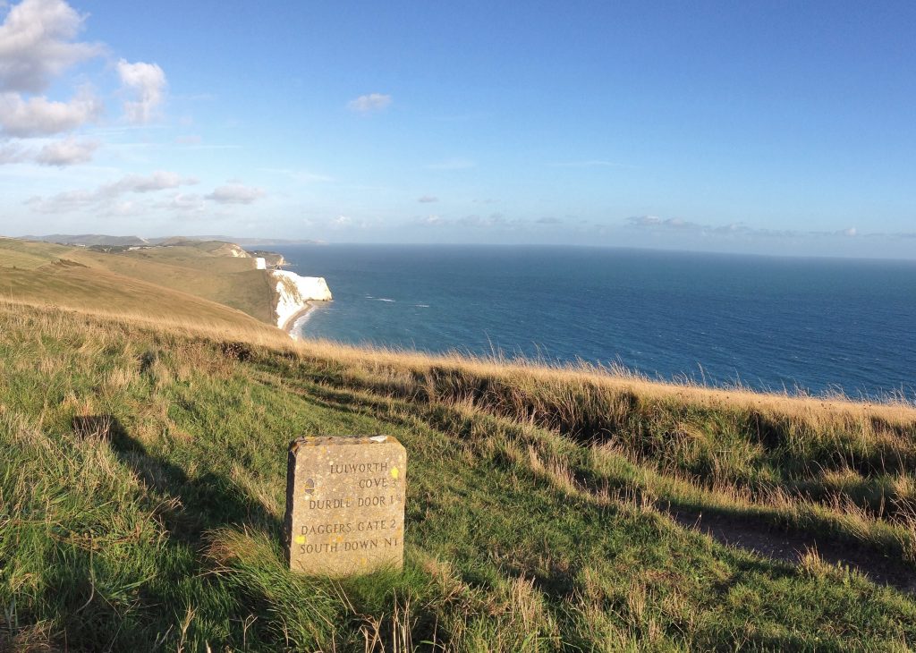hiking trails along the Jurassic Coast to Lulworth Cove and Durdle Door from The Pink House Lulworth holiday cottage